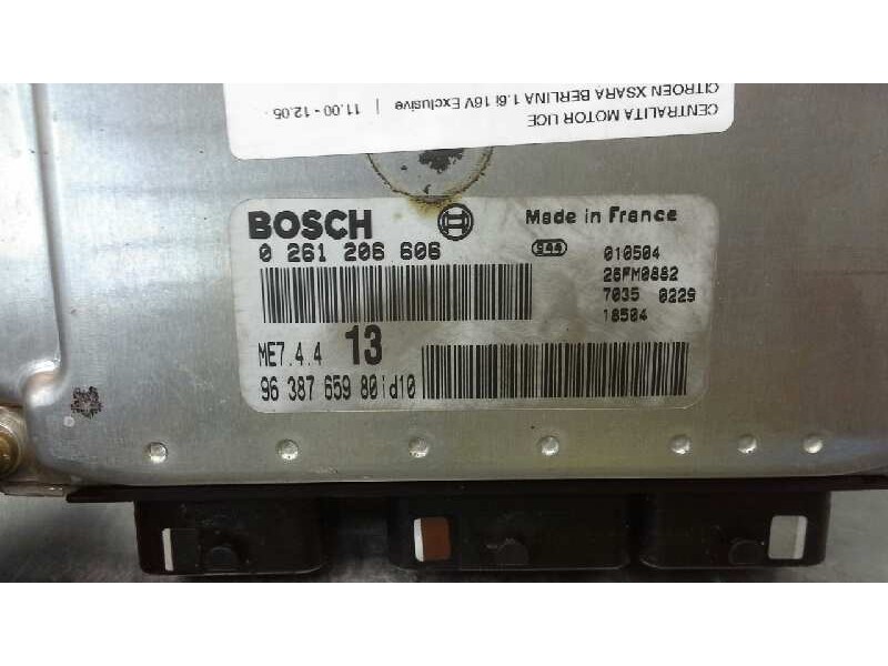 Recambio de centralita motor uce para citroen xsara berlina 1.6i 16v exclusive referencia OEM IAM 9638765980 311 