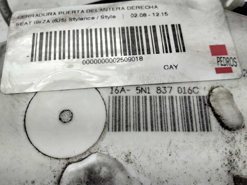 Recambio de cerradura puerta delantera derecha para seat ibiza (6j5) stylance / style referencia OEM IAM 16A5N1837016C  