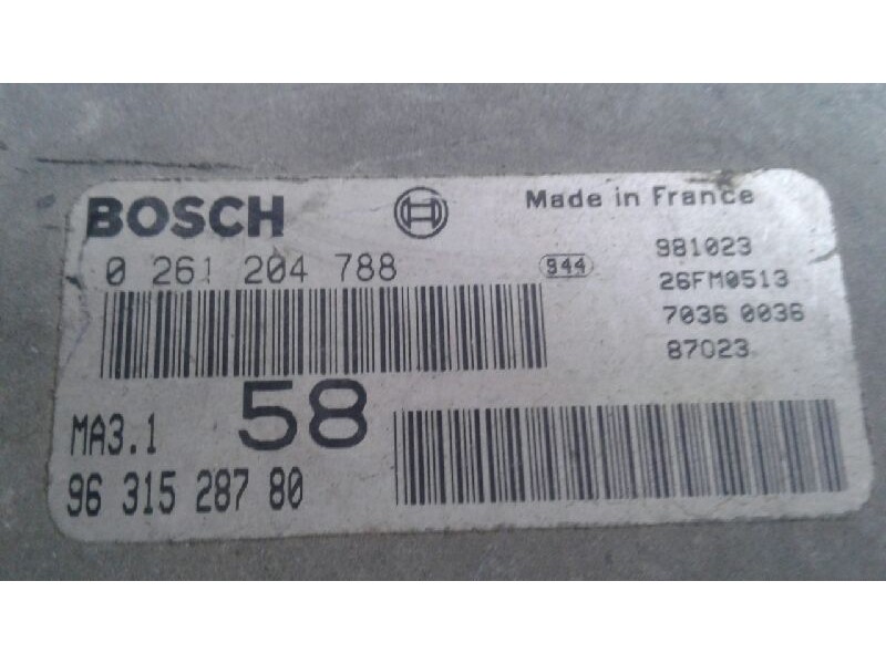 Recambio de centralita motor uce para citroen saxo 1.1 seduction referencia OEM IAM 0261206246 358 9637838780