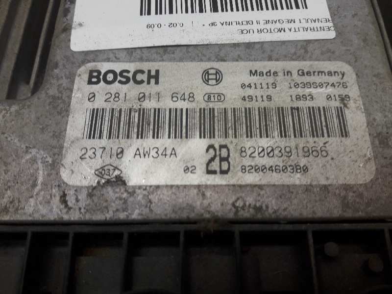 Recambio de centralita motor uce para renault megane ii berlina 3p referencia OEM IAM 0281011648 368 8200391966
