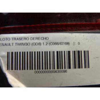 Recambio de piloto trasero derecho para renault twingo (co6) 1.2 (c066/67/68) referencia OEM IAM 7701203868  