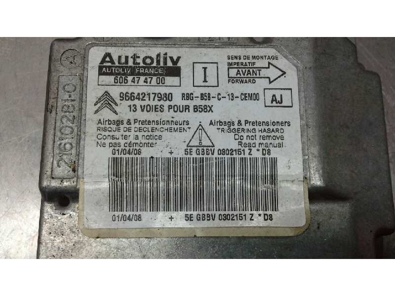 Recambio de centralita airbag para citroen c4 picasso sx referencia OEM IAM 9664217980  