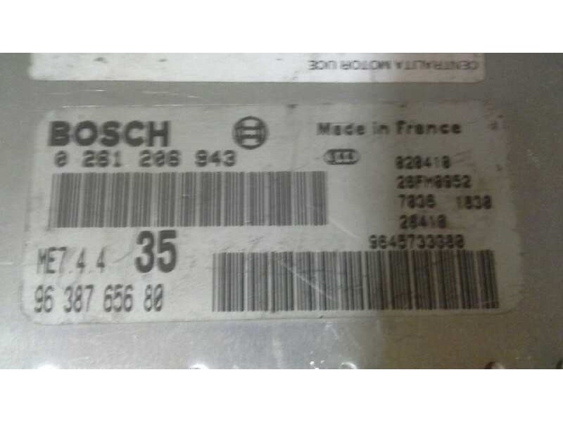 Recambio de centralita motor uce para peugeot 307 (s1) 1.6 16v cat referencia OEM IAM 0261206943 9638765680 