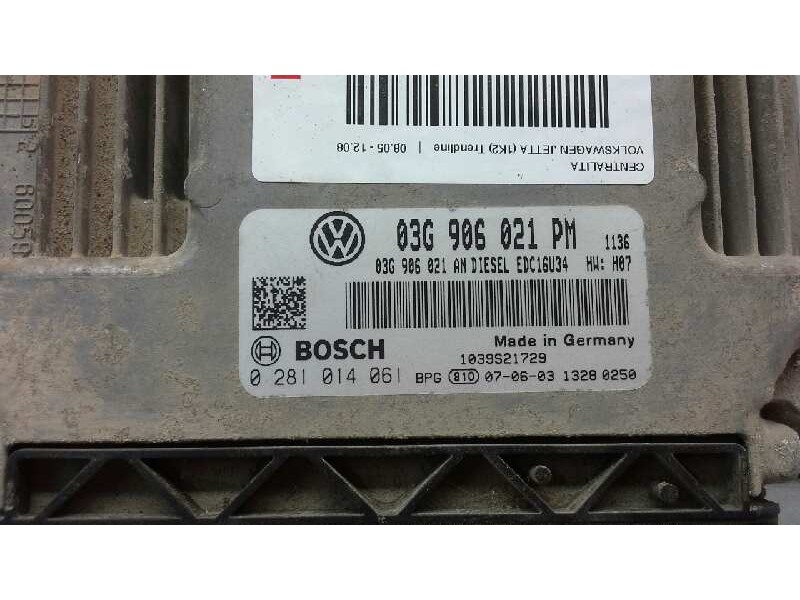 Recambio de centralita para volkswagen jetta (1k2) trendline referencia OEM IAM 0281014061 155 