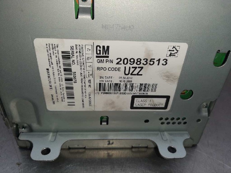 Recambio de sistema audio / radio cd para opel astra j lim. excellence referencia OEM IAM 20983513  