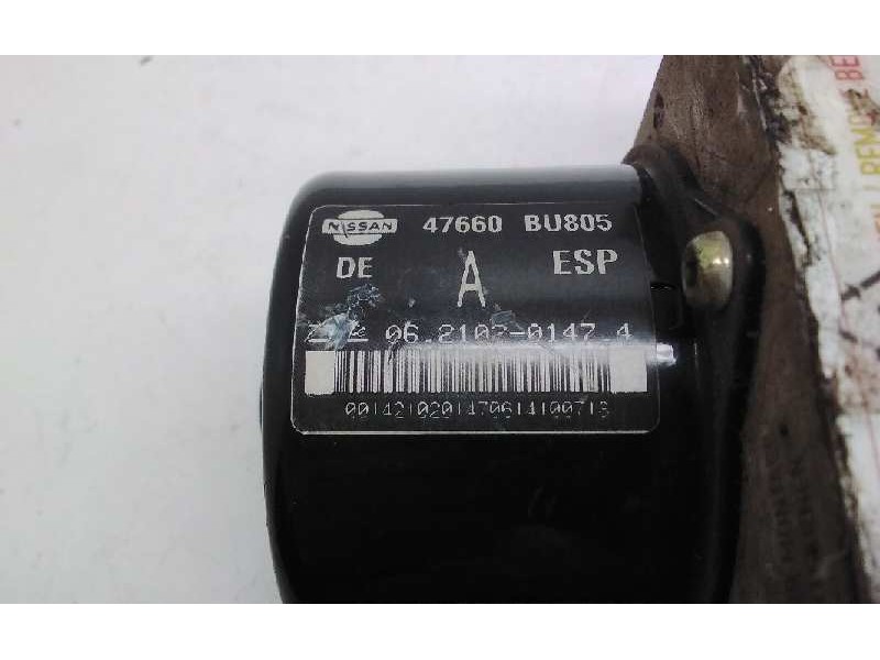 Recambio de centralita abs para nissan qashqai (j10) referencia OEM IAM 47660BU805  