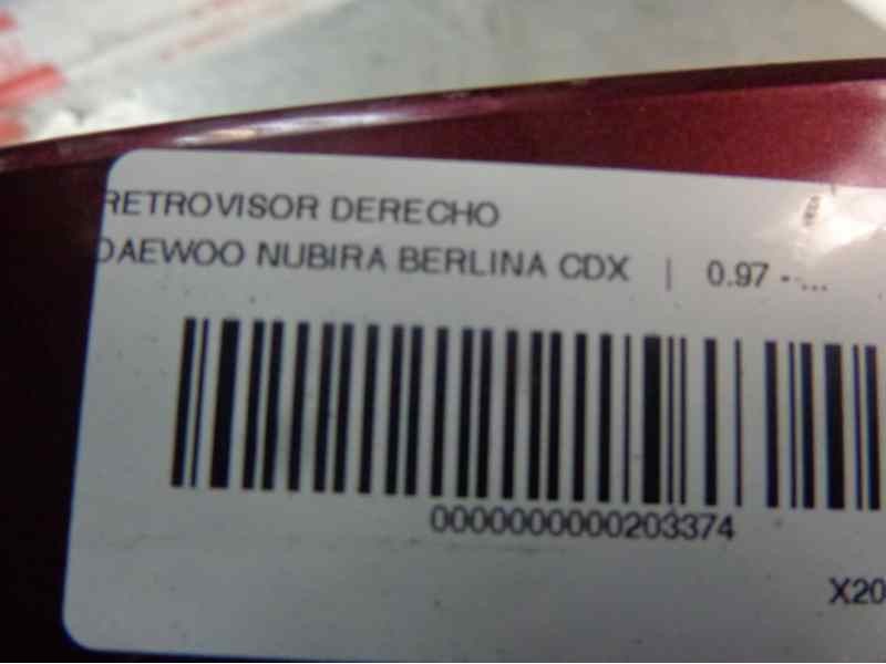 Recambio de retrovisor derecho para daewoo nubira berlina cdx referencia OEM IAM 96270654  