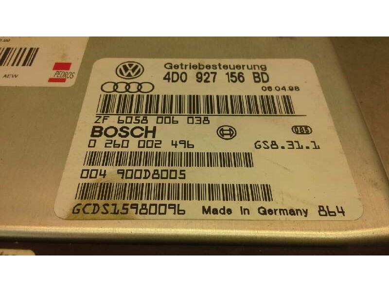 Recambio de centralita motor uce para audi a8 (d2) 3.7 quattro referencia OEM IAM 4D9927156BD 149 