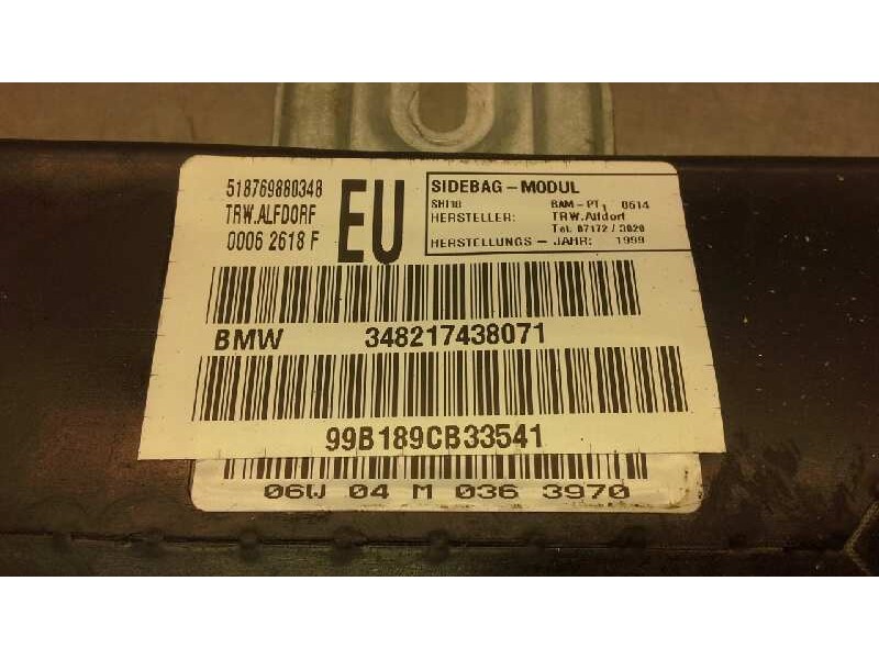 Recambio de airbag lateral derecho para bmw serie 3 berlina (e46) 320d referencia OEM IAM 72127037230  