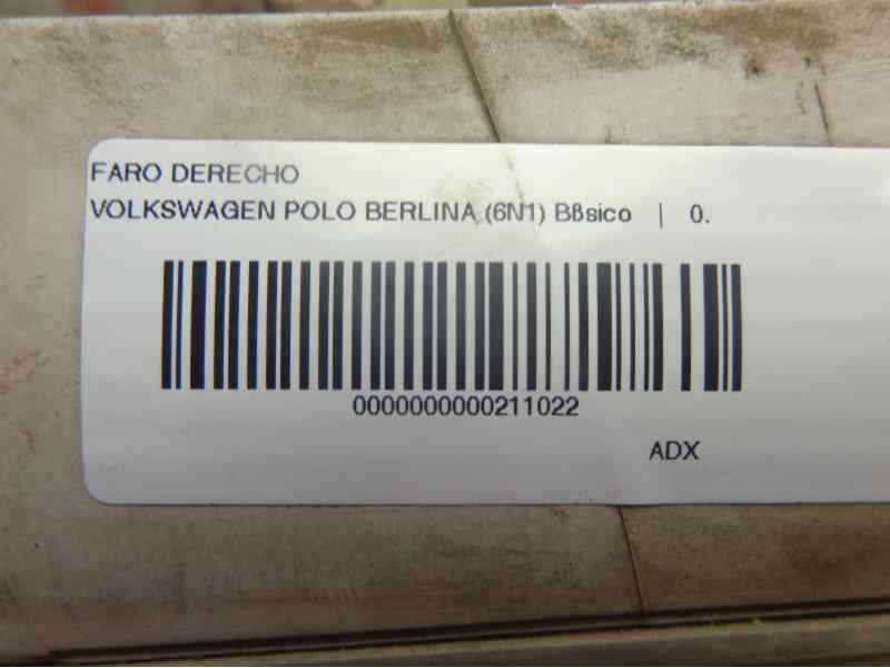 Recambio de faro derecho para volkswagen polo berlina (6n1) confort referencia OEM IAM 6N1941016A  