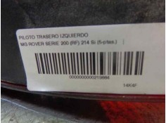 Recambio de piloto trasero izquierdo para mg rover serie 200 (rf) 214 si (5-ptas.) referencia OEM IAM XFB10089   2