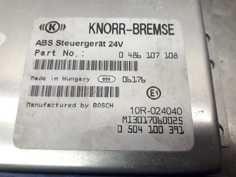Recambio de centralita abs para iveco cursor at260s35y ps referencia OEM IAM 504100391 389 0486107108