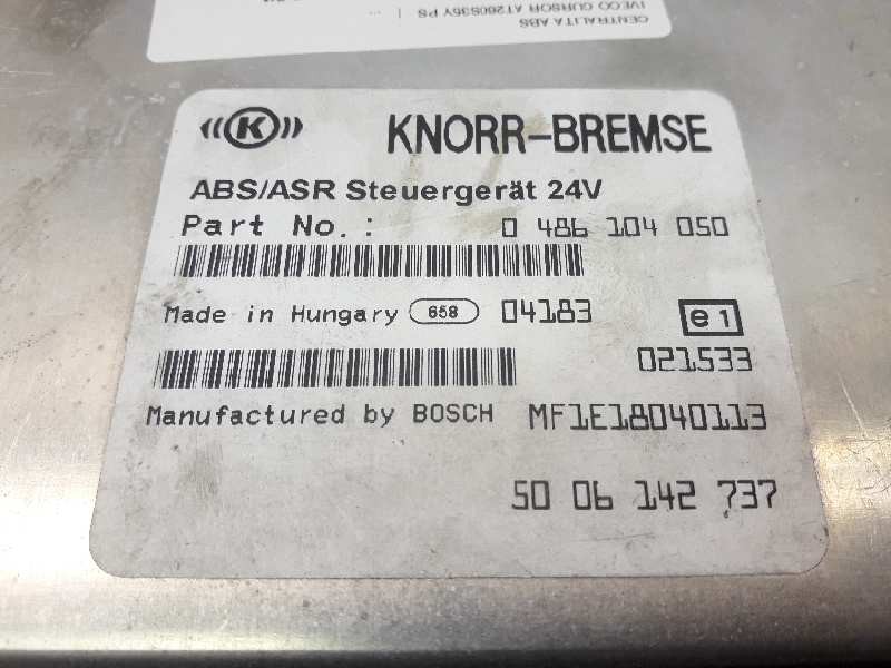 Recambio de centralita abs para iveco cursor at260s35y ps referencia OEM IAM 5006142737 386 0486104050