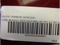 Recambio de piloto trasero derecho para ford mondeo berlina/familiar (fd) sport berlina 4x4 referencia OEM IAM 1017040   2