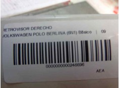 Recambio de retrovisor derecho para volkswagen polo berlina (6n1) básico referencia OEM IAM    2