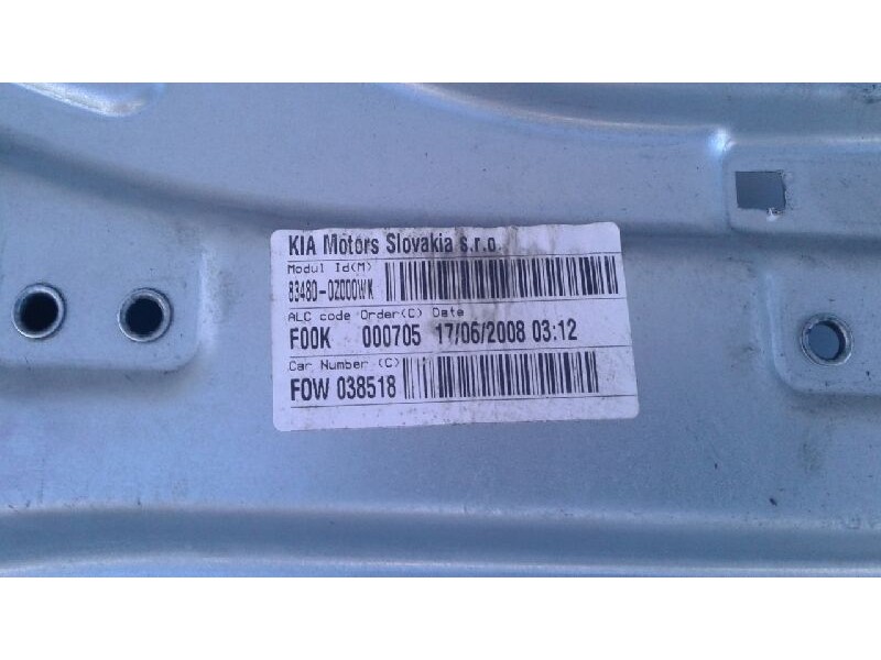 Recambio de elevalunas trasero derecho para kia sportage lx referencia OEM IAM 834041F010  