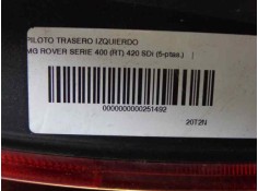 Recambio de piloto trasero izquierdo para mg rover serie 400 (rt) 420 sdi (5-ptas.) referencia OEM IAM XFB101050   2
