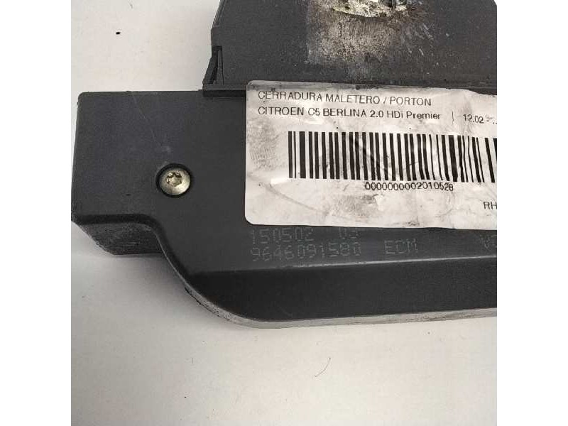 Recambio de cerradura maletero / porton para citroen c5 berlina 2.0 hdi premier referencia OEM IAM 9646091580  