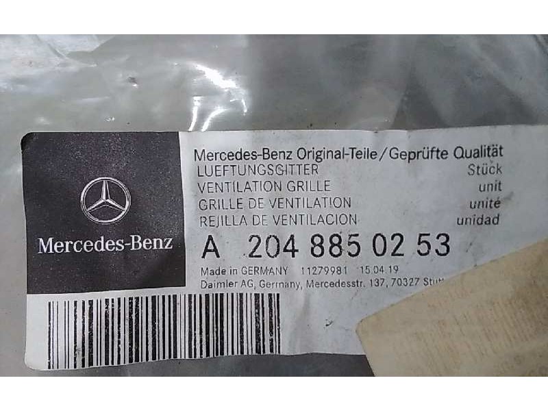 Recambio de rejilla paragolpes derecha para mercedes clase c (w204) lim. 2.1 cdi cat referencia OEM IAM A2048850253  