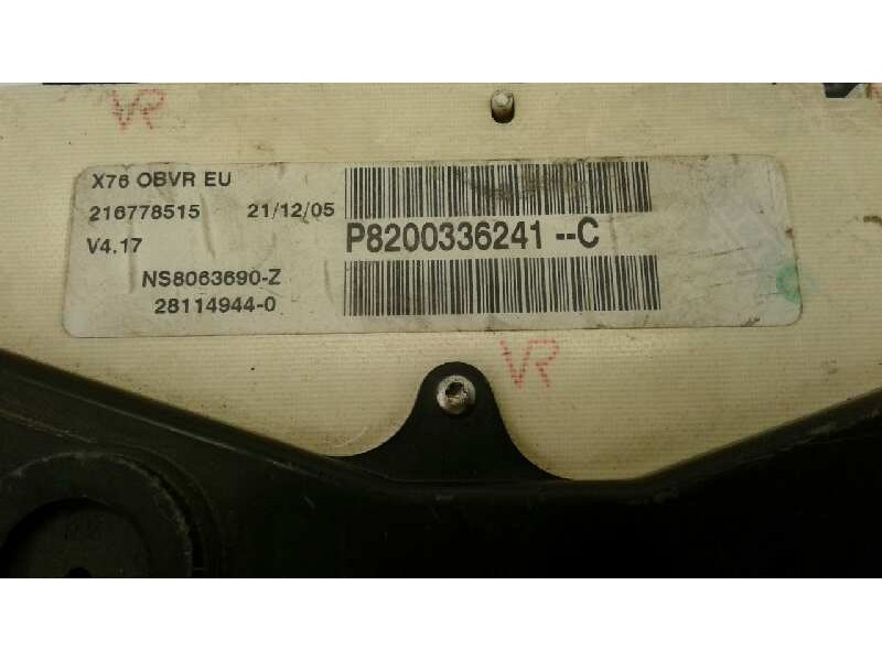 Recambio de cuadro instrumentos para renault kangoo (f/kc0) 1.5 dci diesel referencia OEM IAM 8200336241  