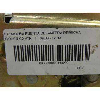 Recambio de cerradura puerta delantera derecha para citroën c2 1.4 hdi referencia OEM IAM   