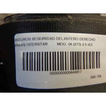 Recambio de cinturon seguridad delantero derecho para nissan interstar mod. 04 (x70) 2.5 dci diesel cat referencia OEM IAM   