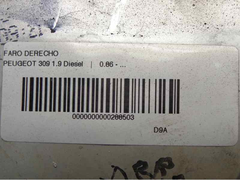 Recambio de faro derecho para peugeot 309 1.9 diesel referencia OEM IAM   