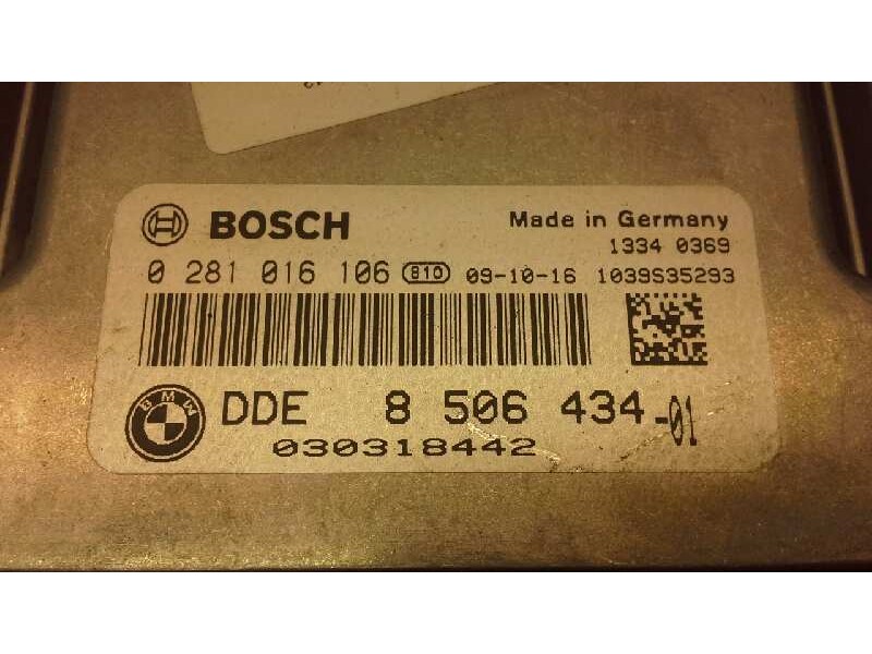Recambio de centralita motor uce para bmw serie 1 berlina (e81/e87) 118d referencia OEM IAM 0281016106 114 DDE8506434