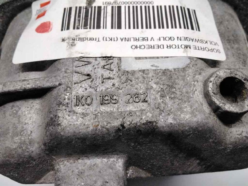 Recambio de soporte motor derecho superior para volkswagen golf v berlina (1k1) trendline referencia OEM IAM 1K0199262AS  