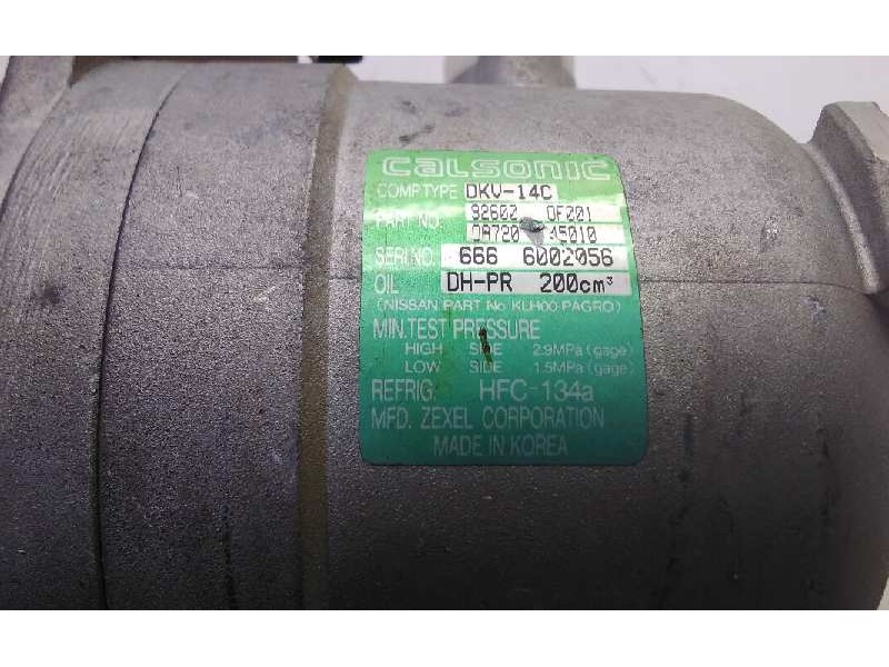 Recambio de compresor aire acondicionado para nissan terrano/terrano.ii (r20) referencia OEM IAM 926000F001  