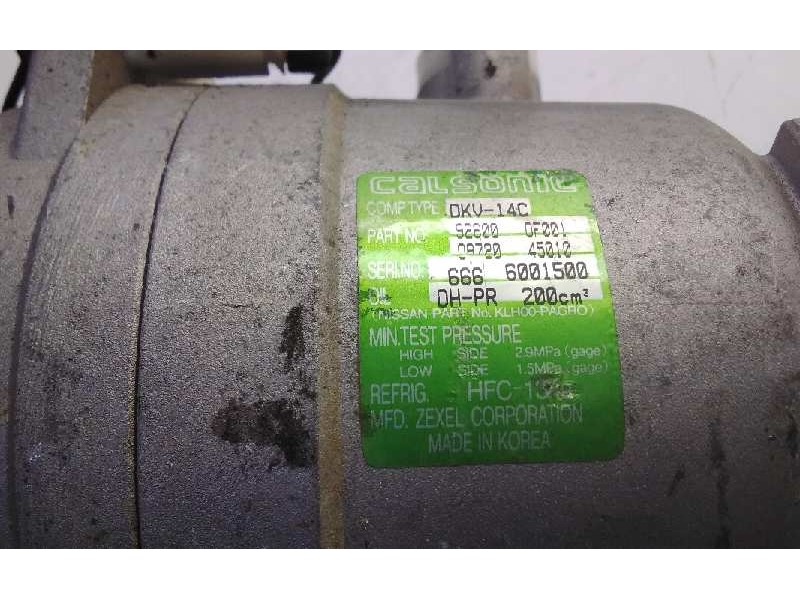 Recambio de compresor aire acondicionado para nissan terrano/terrano.ii (r20) referencia OEM IAM 926000F001 CALSONIC 12225