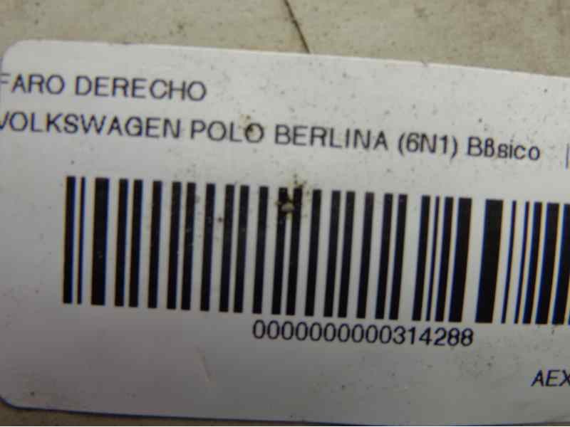 Recambio de faro derecho para volkswagen polo berlina (6n1) 1.4 referencia OEM IAM   