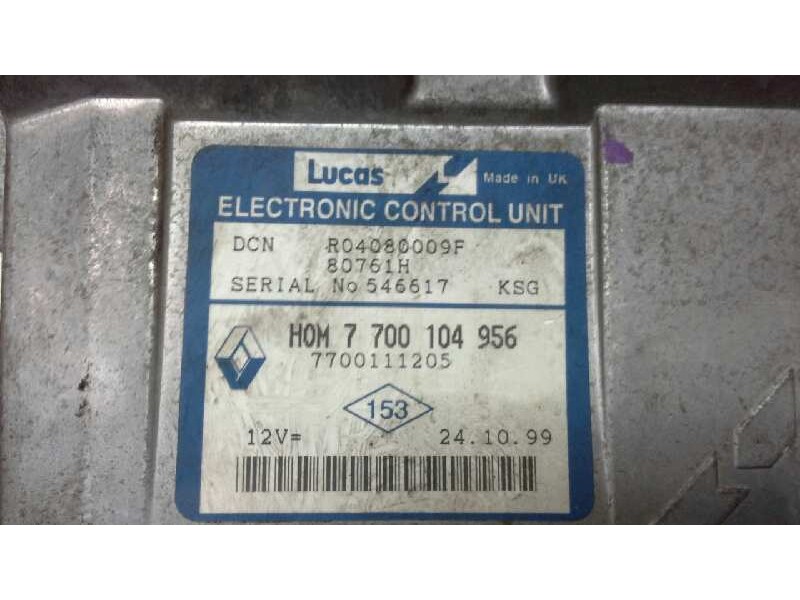 Recambio de centralita motor uce para renault clio ii fase i (b/cbo) 1.9 diesel referencia OEM IAM 7700104956 250 