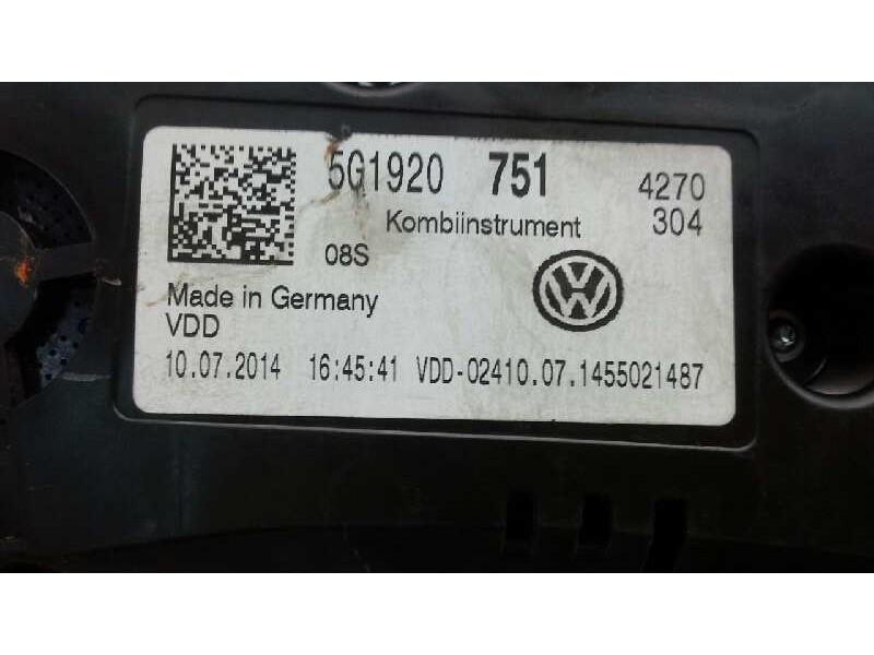 Recambio de cuadro instrumentos para volkswagen golf vii sportsvan advance bluemotion tech referencia OEM IAM 5G1920  