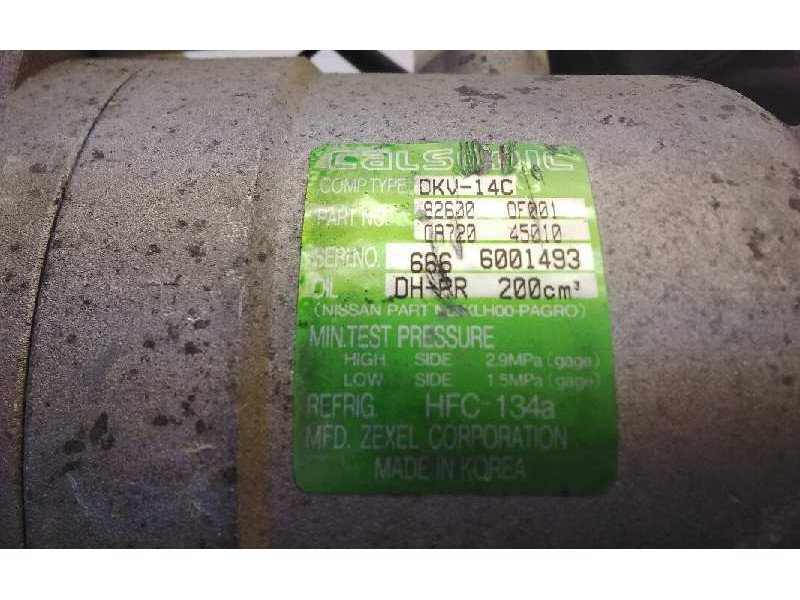 Recambio de compresor aire acondicionado para nissan terrano/terrano.ii (r20) referencia OEM IAM 926000F001  