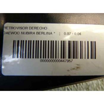 Recambio de retrovisor derecho para daewoo nubira berlina cdx (1999) referencia OEM IAM   