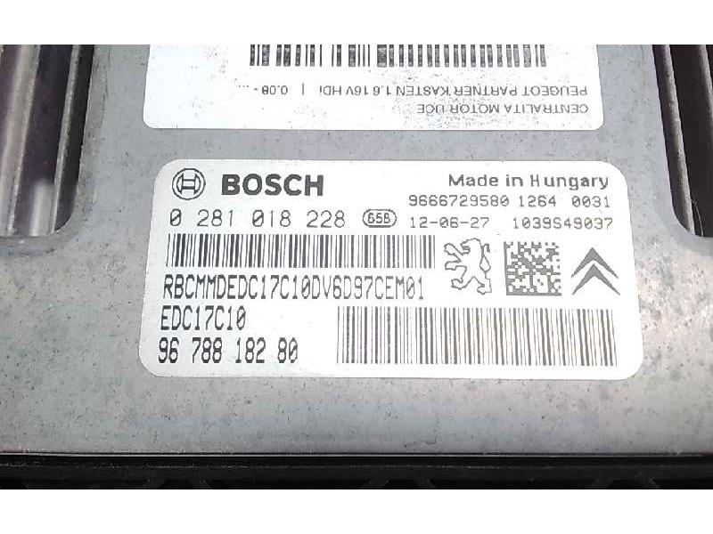 Recambio de centralita motor uce para peugeot partner kasten 1.6 16v hdi referencia OEM IAM 9678818280 0281018228 