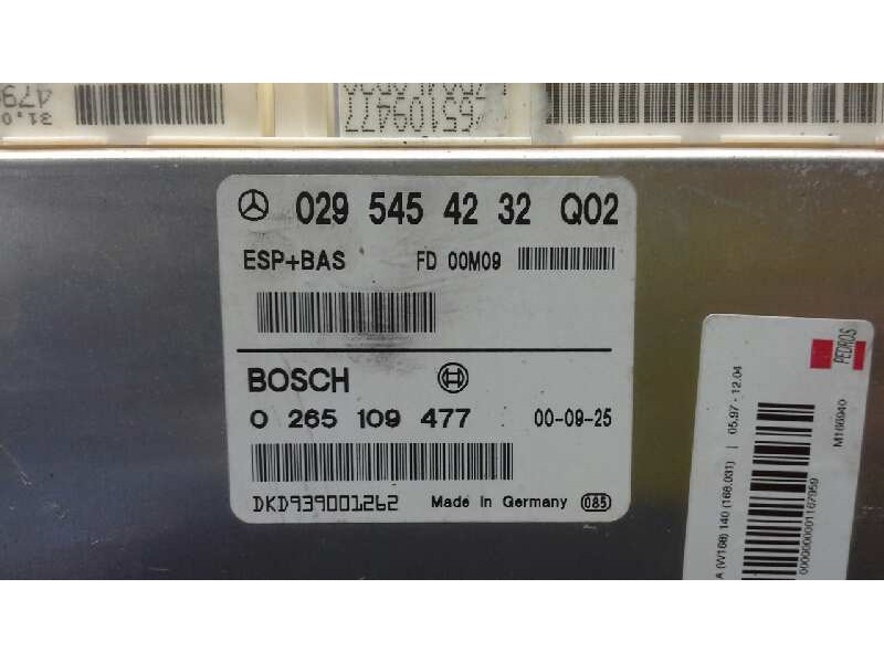 Recambio de centralita ebs para mercedes clase a (w168) 140 (168.031) referencia OEM IAM 0265109477  