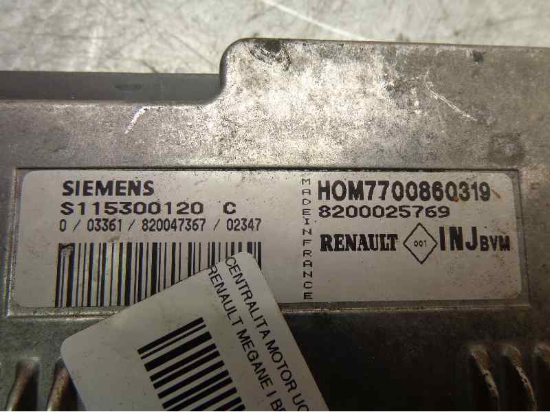 Recambio de centralita motor uce para renault megane i berlina hatchback (ba0) 1.6e alize referencia OEM IAM S115300120C 260 