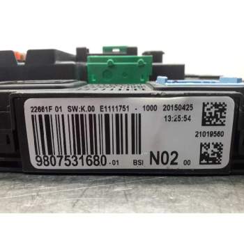 Recambio de caja fusibles para citroën c4 cactus shine referencia OEM IAM 9807531680  