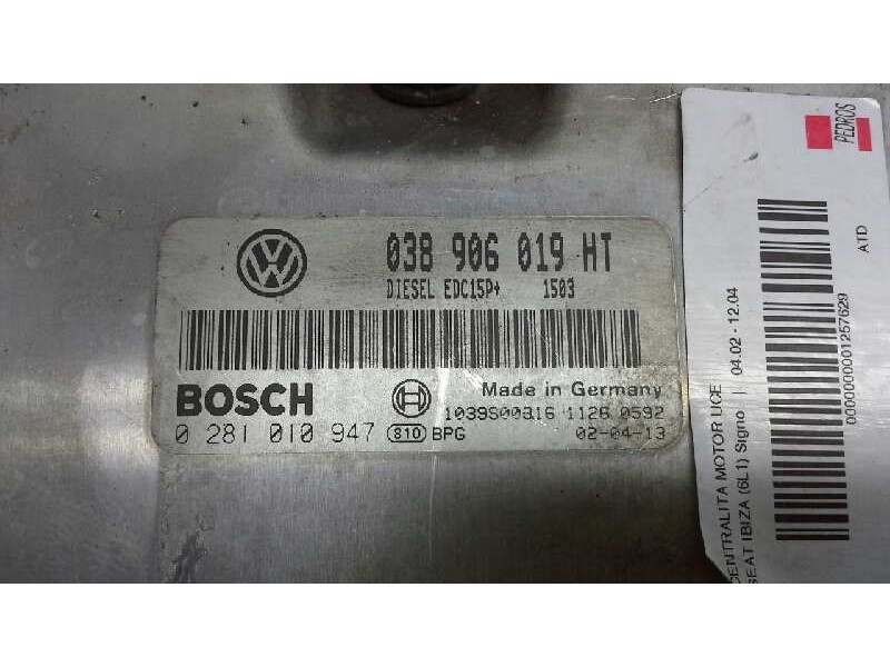 Recambio de centralita motor uce para seat ibiza (6l1) signo referencia OEM IAM 038906019HT 114 281010947