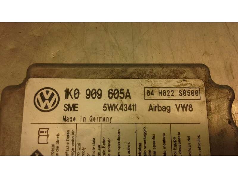 Recambio de centralita airbag para volkswagen golf v berlina (1k1) 1.6 16v fsi referencia OEM IAM 1K0909605A 370 