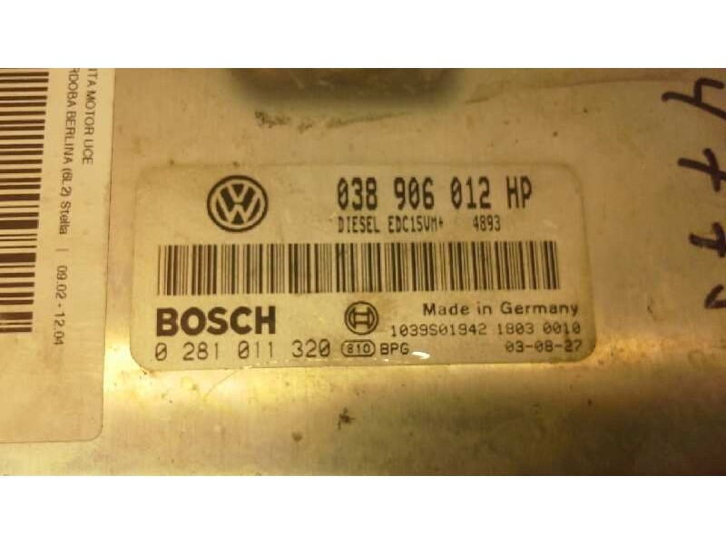 Recambio de centralita motor uce para seat cordoba berlina (6l2) stella referencia OEM IAM 0281011320 038906012HP 