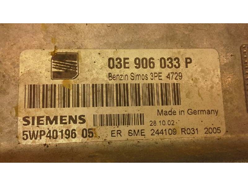 Recambio de centralita motor uce para seat ibiza (6l1) stella referencia OEM IAM 03E906033P 114 5WP4019605