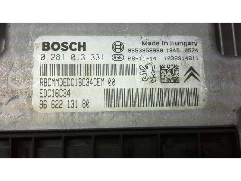 Recambio de centralita motor uce para peugeot 207 1.6 16v hdi fap referencia OEM IAM 0281013331  