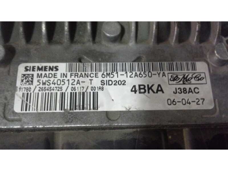 Recambio de centralita motor uce para ford focus c-max (cap) trend (d) referencia OEM IAM 5WS40512A-T 6M51-12A650-YA J38AC