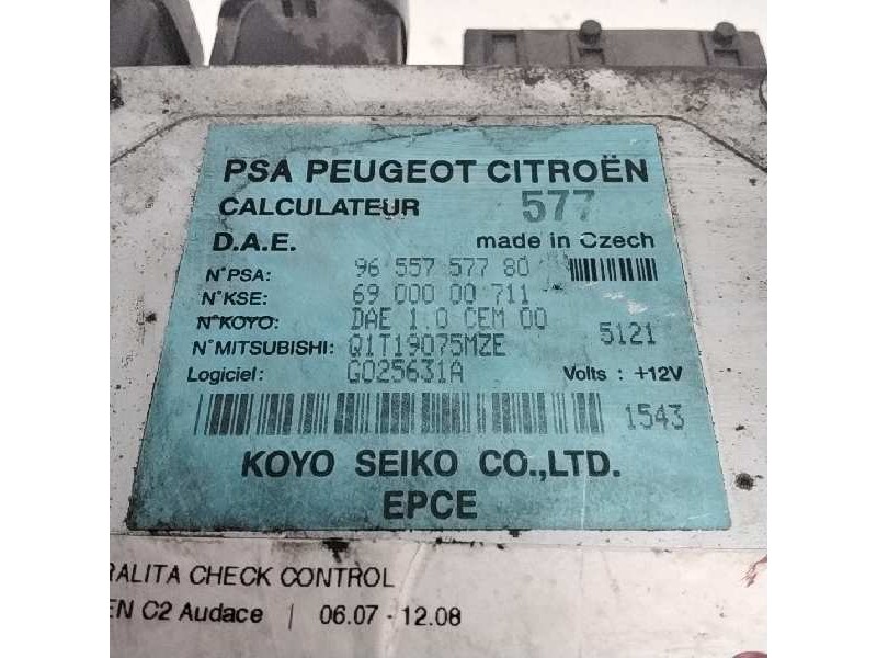 Recambio de centralita check control para citroen c2 1.4 hdi referencia OEM IAM 9655757780  