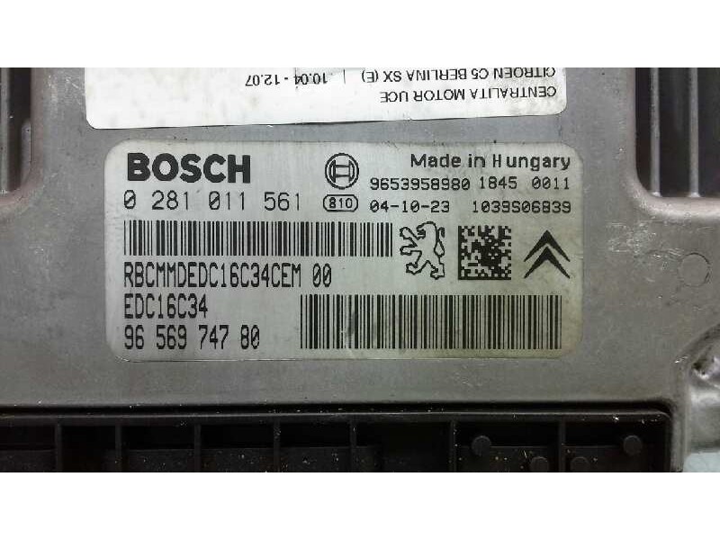 Recambio de centralita motor uce para citroen c5 berlina sx (e) referencia OEM IAM 0281011561 325 
