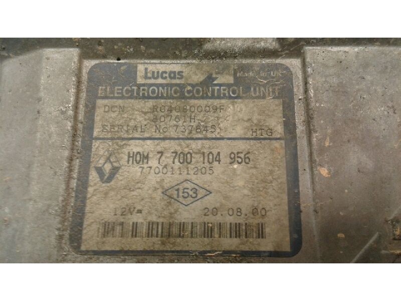 Recambio de centralita motor uce para renault clio ii fase i (b/cbo) 1.9 d referencia OEM IAM 7700104956  