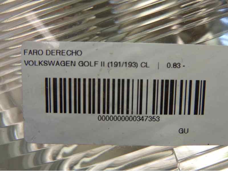 Recambio de faro derecho para volkswagen golf ii (191/193) cl referencia OEM IAM 191941753B  